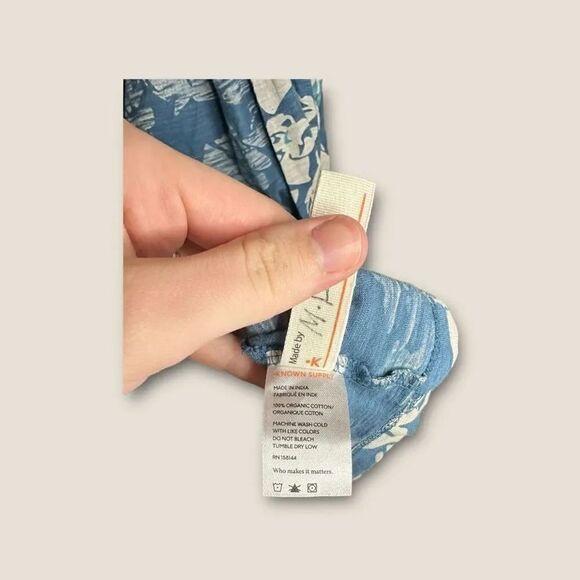 Natural by Known Supply Womens Hawaiian Swim Long Cover up Teal Floral Pocket XS - Picture 6 of 6